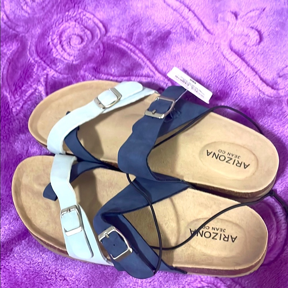 Arizona Jean Company Women's Blue and White Sandals